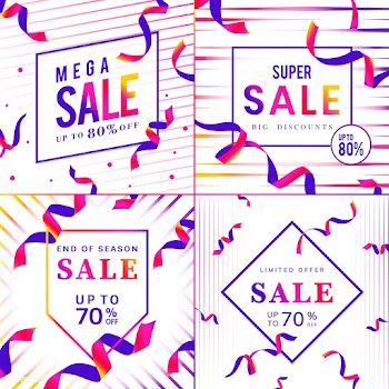 Vibrant pink sale sign vector set | Free stock vector - 535107