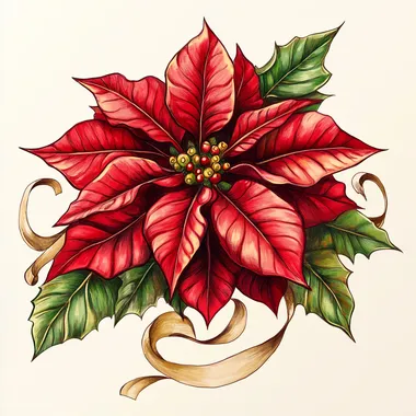 Vibrant Poinsettia Flower Illustration Vibrant Poinsettia Flower Illustration