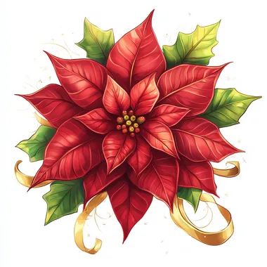 Vibrant Poinsettia Flower Illustration Vibrant Poinsettia Flower Illustration