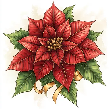 Vibrant Poinsettia Flower Illustration Vibrant Poinsettia Flower Illustration