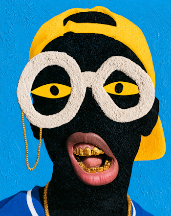 Vibrant Pop Art Portrait with Abstract Features