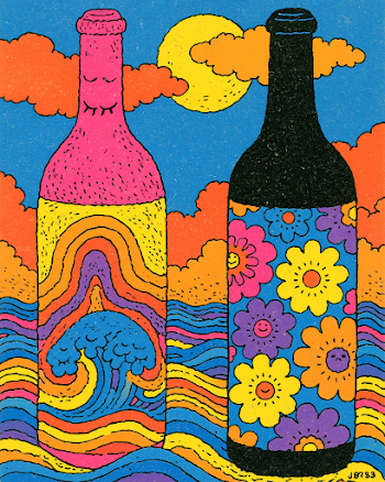 Vibrant Psychedelic Wine Bottles