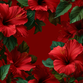 Vibrant Red Hibiscus Floral Background