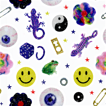 Vibrant Seamless Pattern of Whimsical Stickers