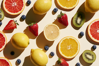 Vibrant Summer Fruit Flat Lay