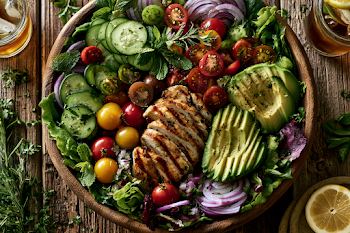 Vibrant Summer Salad Flat Lay