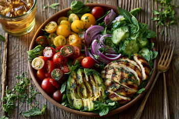 Vibrant Summer Salad Flat Lay