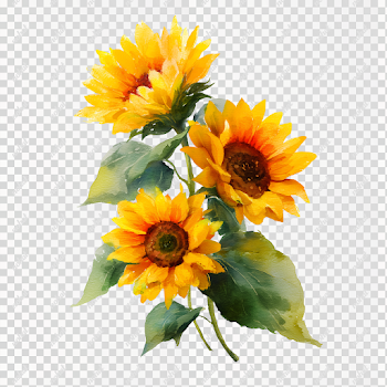 Vibrant Sunflowers Watercolor Painting
