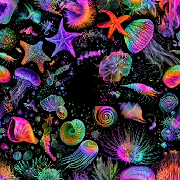 Vibrant Surreal Underwater Microcosm