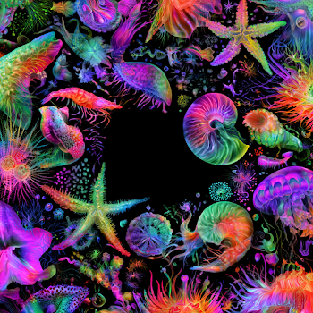 Vibrant Surreal Underwater Microcosm