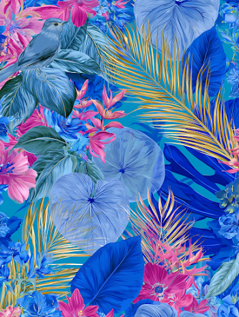 Vibrant Tropical Botanical Illustration