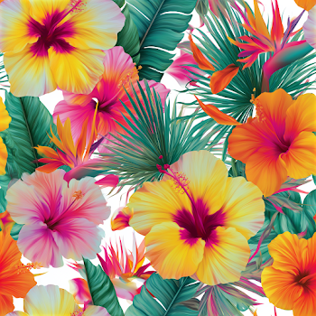 Vibrant Tropical Botanical Pattern