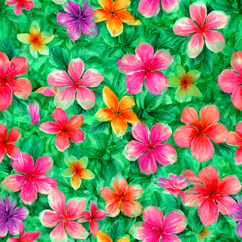 Vibrant Tropical Floral Pattern