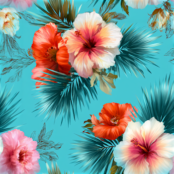 Vibrant Tropical Floral Pattern