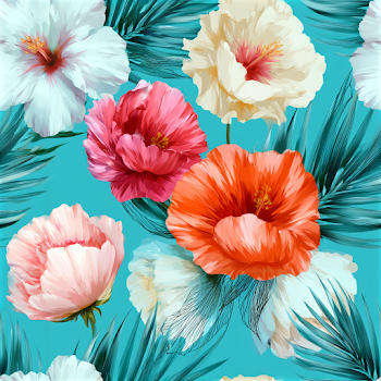 Vibrant Tropical Floral Seamless Pattern