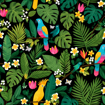 Vibrant Tropical Jungle Pattern