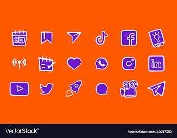 vibrant unique handwritten icon set simple