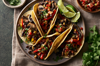 Vibrant Vegetarian Tacos Flat Lay