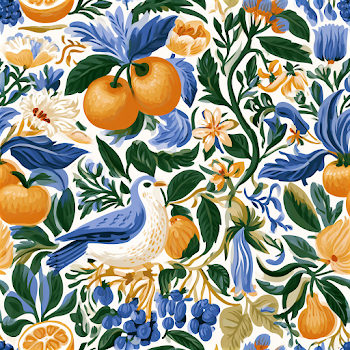 Vibrant Vintage Floral Wallpaper Design
