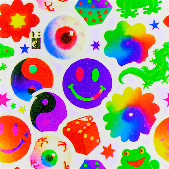Vibrant Vintage Sticker Pattern