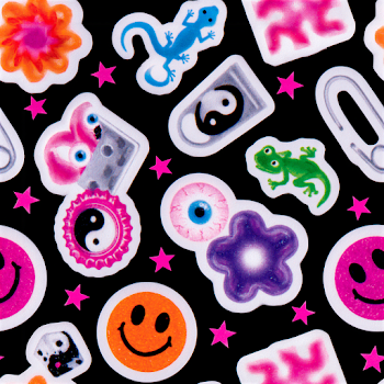 Vibrant Vintage Sticker Pattern