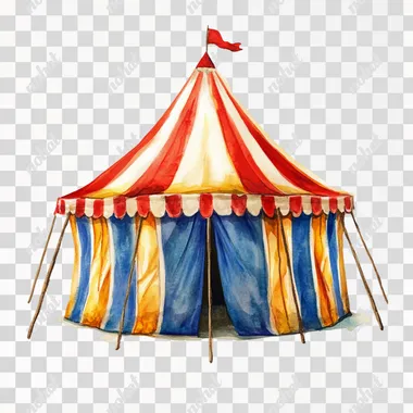 Vibrant Watercolor Circus Tent Art in High Definition Vibrant Watercolor Circus Tent Art in High Definition