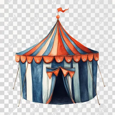 Vibrant Watercolor Circus Tent Artwork in High Definition Vibrant Watercolor Circus Tent Artwork in High Definition