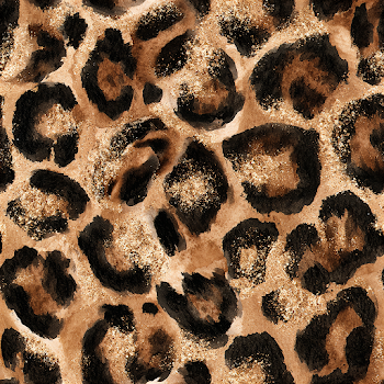 Vibrant Watercolor Leopard Print Pattern with Gold Accents