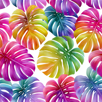 Vibrant Watercolor Monstera Leaves