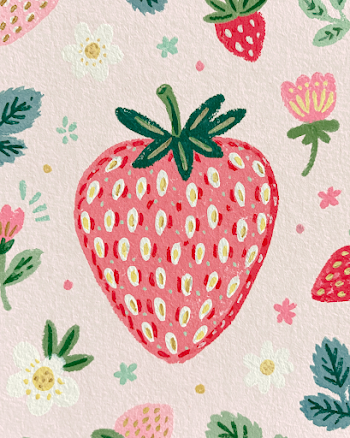Vibrant Watercolor Strawberry Pattern