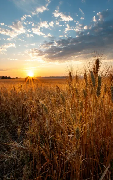 Vibrant Wheat Field at Sunset Vibrant Wheat Field at Sunset