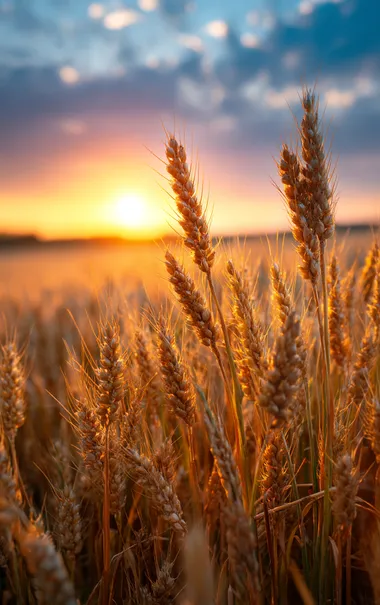 Vibrant Wheat Field at Sunset Vibrant Wheat Field at Sunset