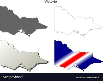 Victoria blank detailed outline map set vector image