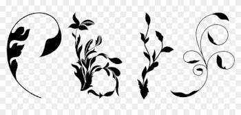 Victorian, Art Deco, Corner, Border - Corner Border Black Flower Png