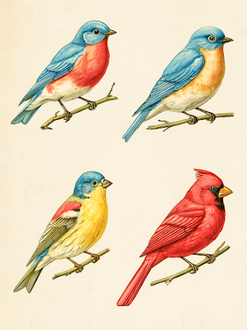 Victorian Bird Specimen Sheet