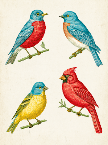 Victorian Bird Specimen Sheet