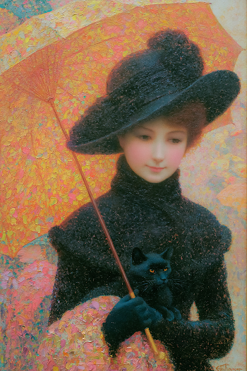 Victorian Elegance with Umbrella