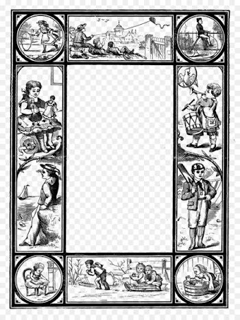 Victorian era Picture Frames Digital stamp Child Clip art - Victorian Children Pictures 