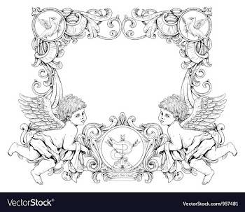 Victorian frame with angels vector image