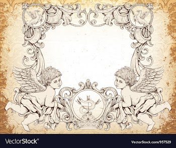 Victorian frame with angels vector image