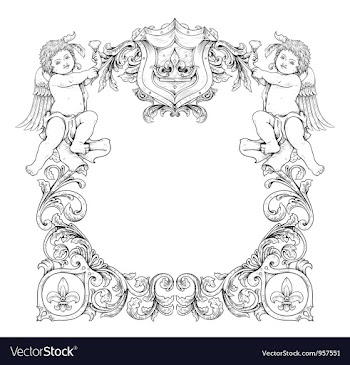 Victorian frame with angels vector image