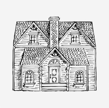 Victorian house clipart, architecture vintage | Free Vector - rawpixel