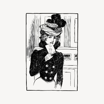 Victorian letter lady drawing, vintage | Free Vector Illustration - rawpixel