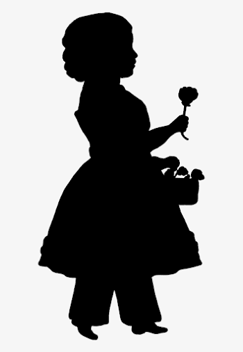 Victorian Silhouette Clipart Svg Black And White - Flower Girl ...