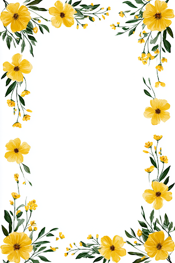 Victorian Style Yellow Floral Watercolor Clipart