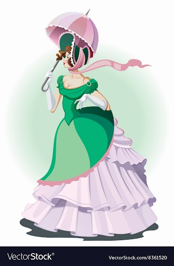 Victorian Styled Lady Going for a Walk vector image