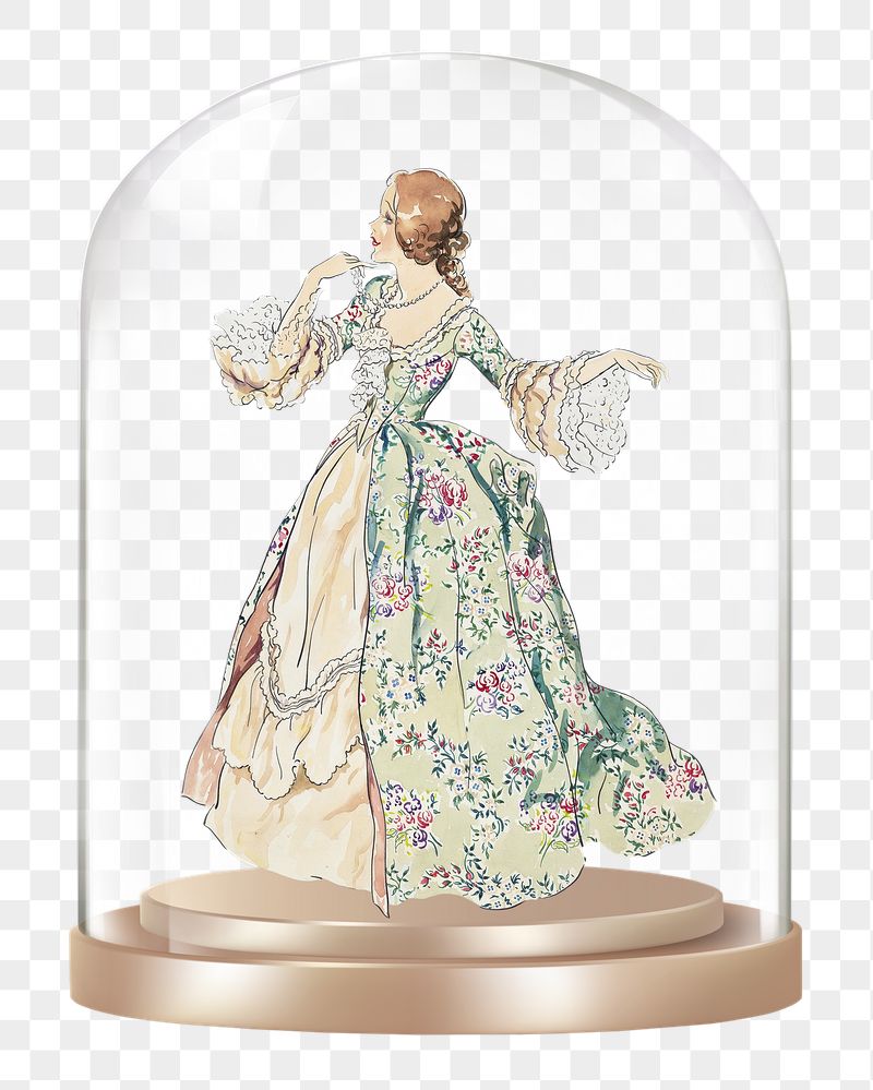 Victorian woman png glass dome | Free PNG - rawpixel