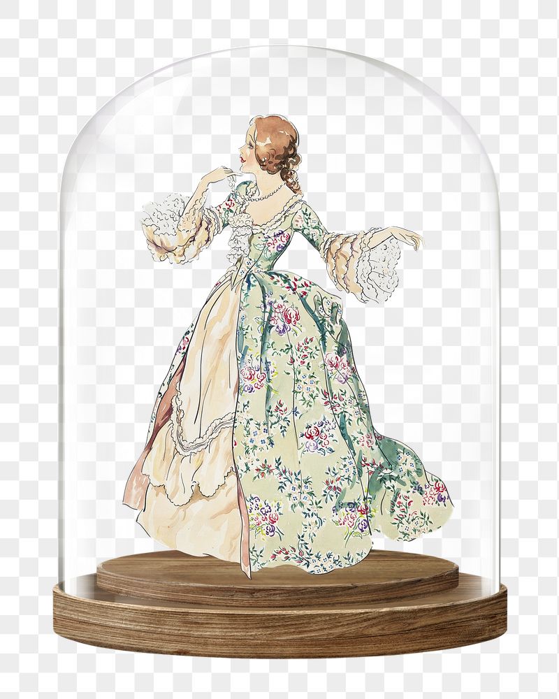 Victorian woman png glass dome | Free PNG - rawpixel