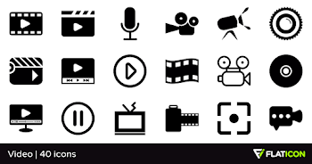 Video 40 free icons (SVG, EPS, PSD, PNG files)