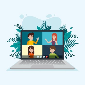Video call concept with laptop Free Vector